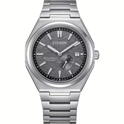 Pre-owned Citizen Nj0180-80h Automatic Grey Dial Sapphire Titanium Stainless Steel Watch