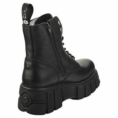 NEW ROCK ROCK M-MILI084C-C7 UNISEX BLACK STIEFEL PLATTFORM - 40 EU