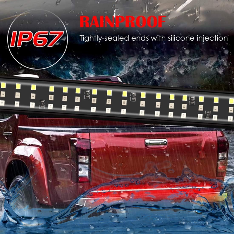 432LEDS Triple Row Tailgate Light Bar, 60 Inch Tail Strip Light Bar for Trucks P