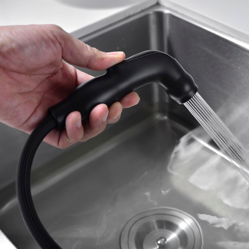 Kitchen Faucet with Side Sprayer, 2 Handles High Arc 4 Holes 8 Inch Centerset St