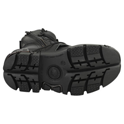 Pre-owned New Rock Rock Boot Metallic M-391-s18 Unisex Black Platform Boots In Gray