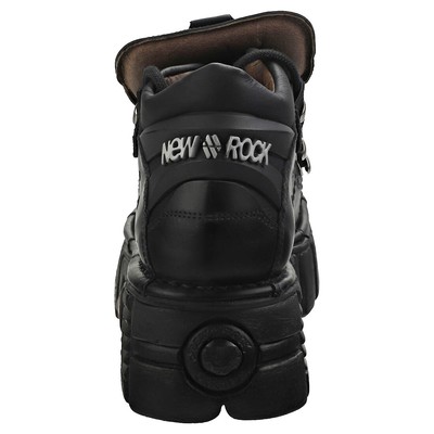 Pre-owned New Rock Rock M106n-s6 Unisex Black Platform Shoes - 6 Us