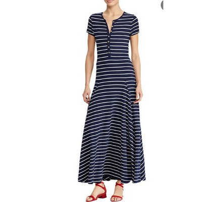 Повседневное платье в полоску Lauren Ralph Lauren Wolford, темно-синий/Белый, Средний