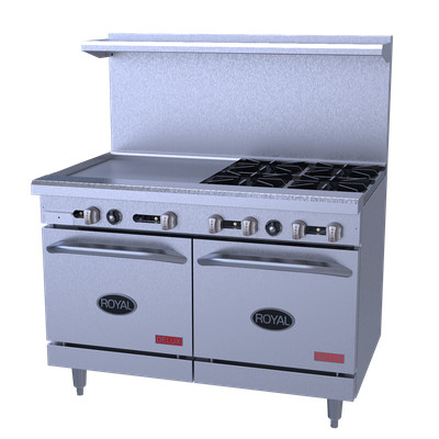 Royal Range of California RDR-G48 48'' Gas Restaurant Range w/ 48'' Full Griddl...