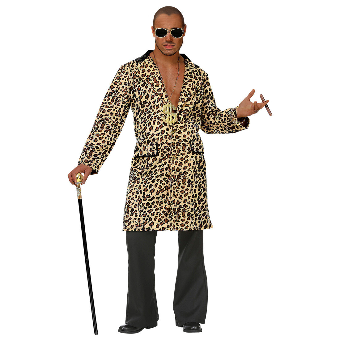 Gangster Outfit Rapper Zuhälter Kostüm Herren Pimp Faschingskostüm Playboy M-L