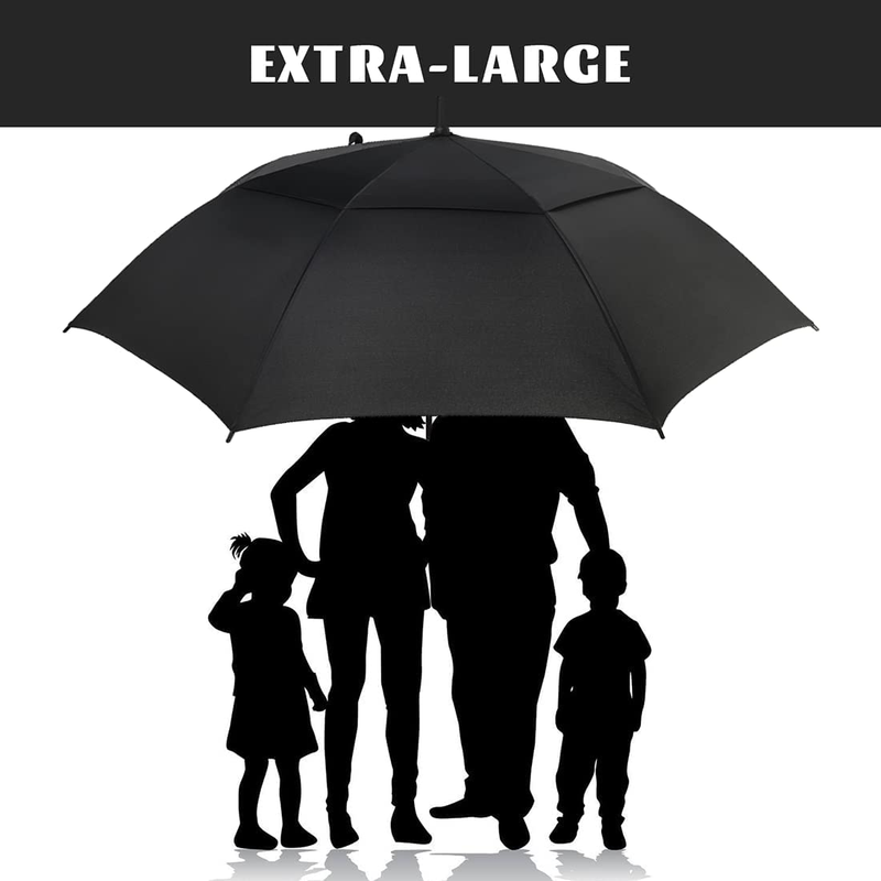 Extra Large Golf Umbrella 68 Inch Automatic Open Double Canopy Oversized Vented