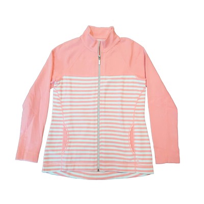 

Женский свитер с молнией во всю длину Tommy Bahama Aruba Resort Stripe, розовый персиковый, маленький размер, Pink peach, SW220931