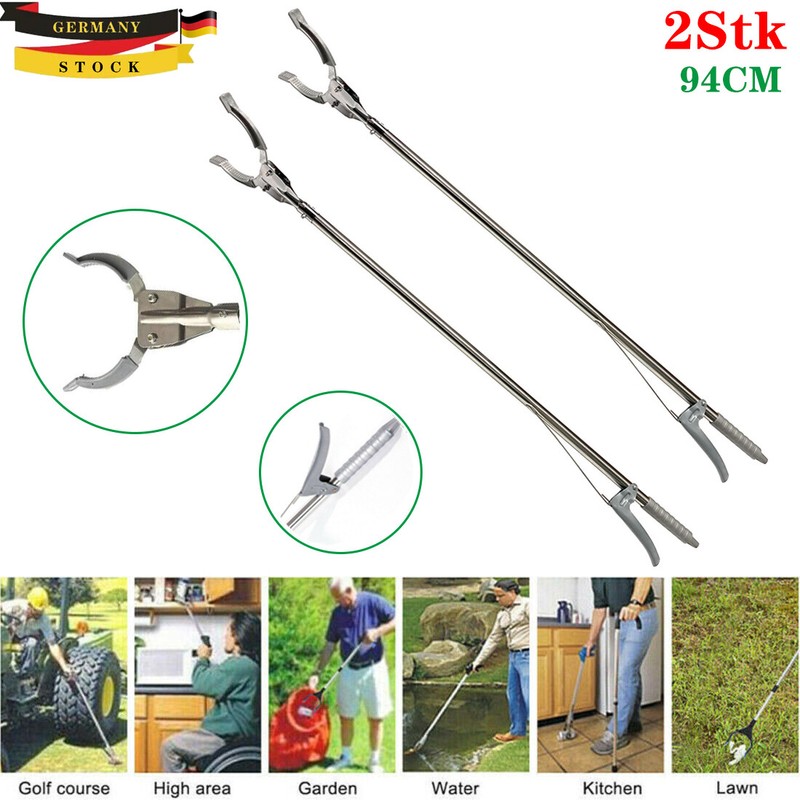 2xgreifzange MÃ¼Llzange Greifhilfe Metall 94cm Greifarm MÃ¼Ll Greifer Abfall Zange