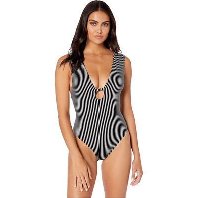 Женский слитный купальник-майо с глубоким V-образным вырезом Seafolly, черный, 6 долларов США