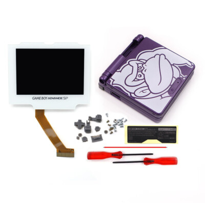 Drop In GBA SP 3'' IPS Backlight V5 LCD Pre Laminated Screen Kit+Gameboy Shell