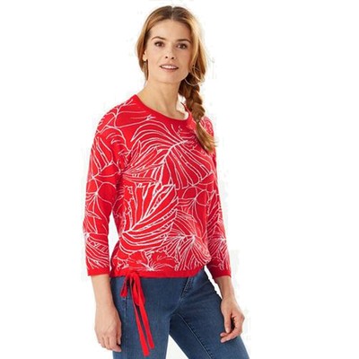 Жаккардовый свитер с завязками Tommy Bahama Island Bloom, Красный как мак, S