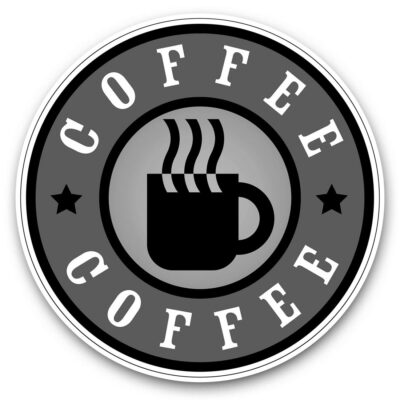 2 x Vinyl Stickers 7.5cm (bw) - Coffee Lover Logo Cup Cafe Barista  #39934