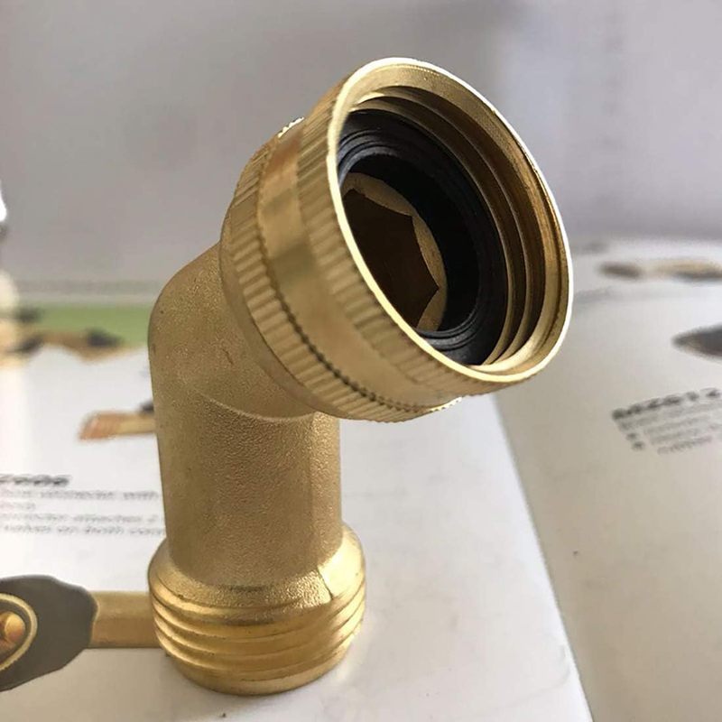 2-Pack Brass Garden Hose Elbow Connector 45 Degree Hose Adapter Hose Fittings