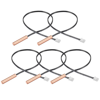 5 Pcs 10K NTC Thermistor Probe 15.7 Inch Copper Temp Sensor for Air Conditioner