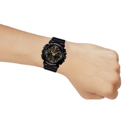Pre-owned Casio Gshock Mens Automatic Watch Analog-digital Display And Resin Strap Ga100cf