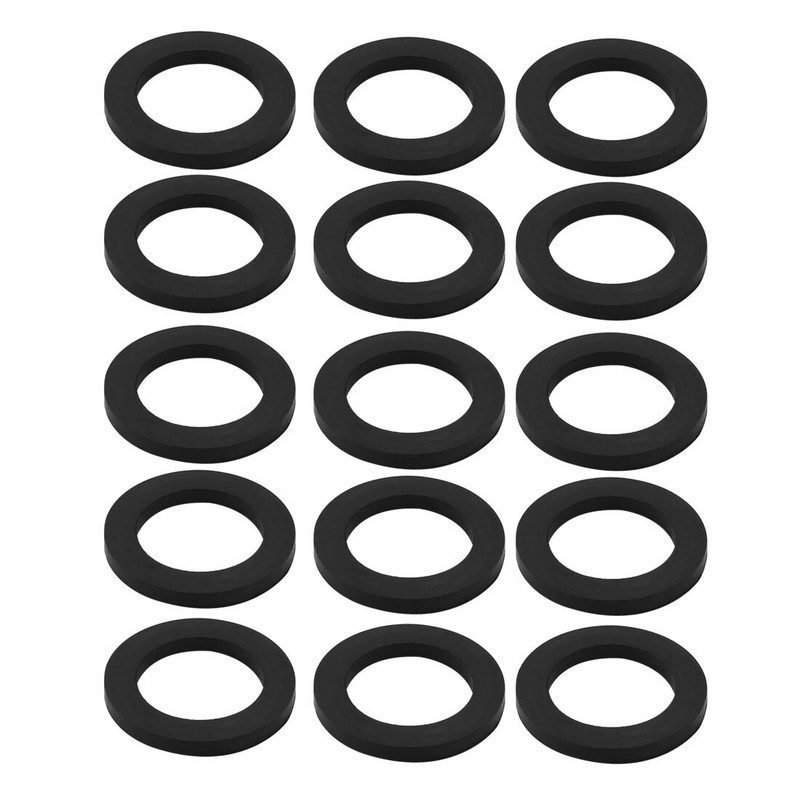 15 Rondelle Caoutchouc Noir Rond Plat Mesure Assortie 20x30x3mm