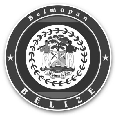 2 x Vinyl Stickers 10cm (bw) - Belize Royal Blue Flag Travel  #41863