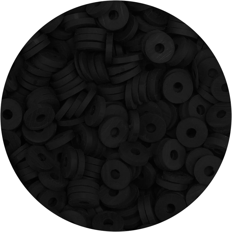 Bundooraking-2000Pcs Black Clay Beads (6Mm), Heishi Beads for Jewelry Making, Br