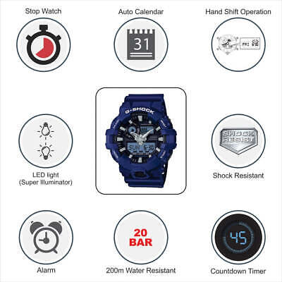 Pre-owned Casio G-shock Analog-digital Black Dial Men's Watch - Ga-700-2adr (g741)