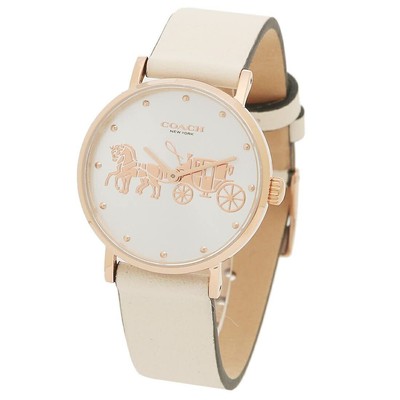 Pre-owned Coach Watch Rady Sperry 28mm Quartz Silver White  14503796 Leather Par 185