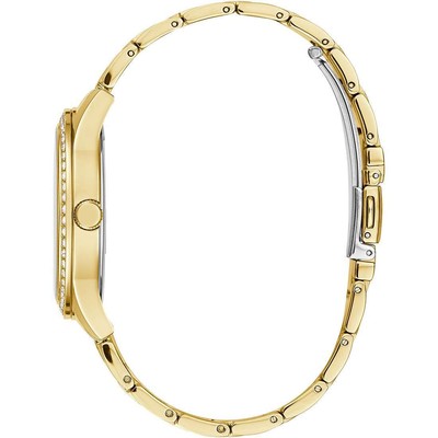 Pre-owned Guess Womens Wristwatch  Anna W1280l2 Stainless Steel Golden Swarovski
