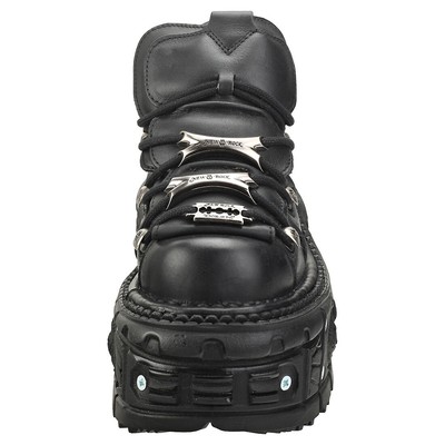 Pre-owned New Rock Rock M-tank106-c2 Unisex Platform Shoes In Black - 11 Us