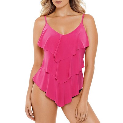 

Женский купальник Magicsuit Rita Tiered Tankini Top, розово-розовый,  лет, Rose pink