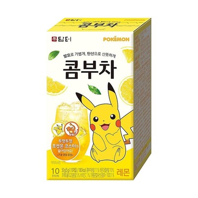 DAMTUH Kombucha Lemon Detox Effect 5g x 10T Healthy Tea + 1 RARE Pokemon Coaster