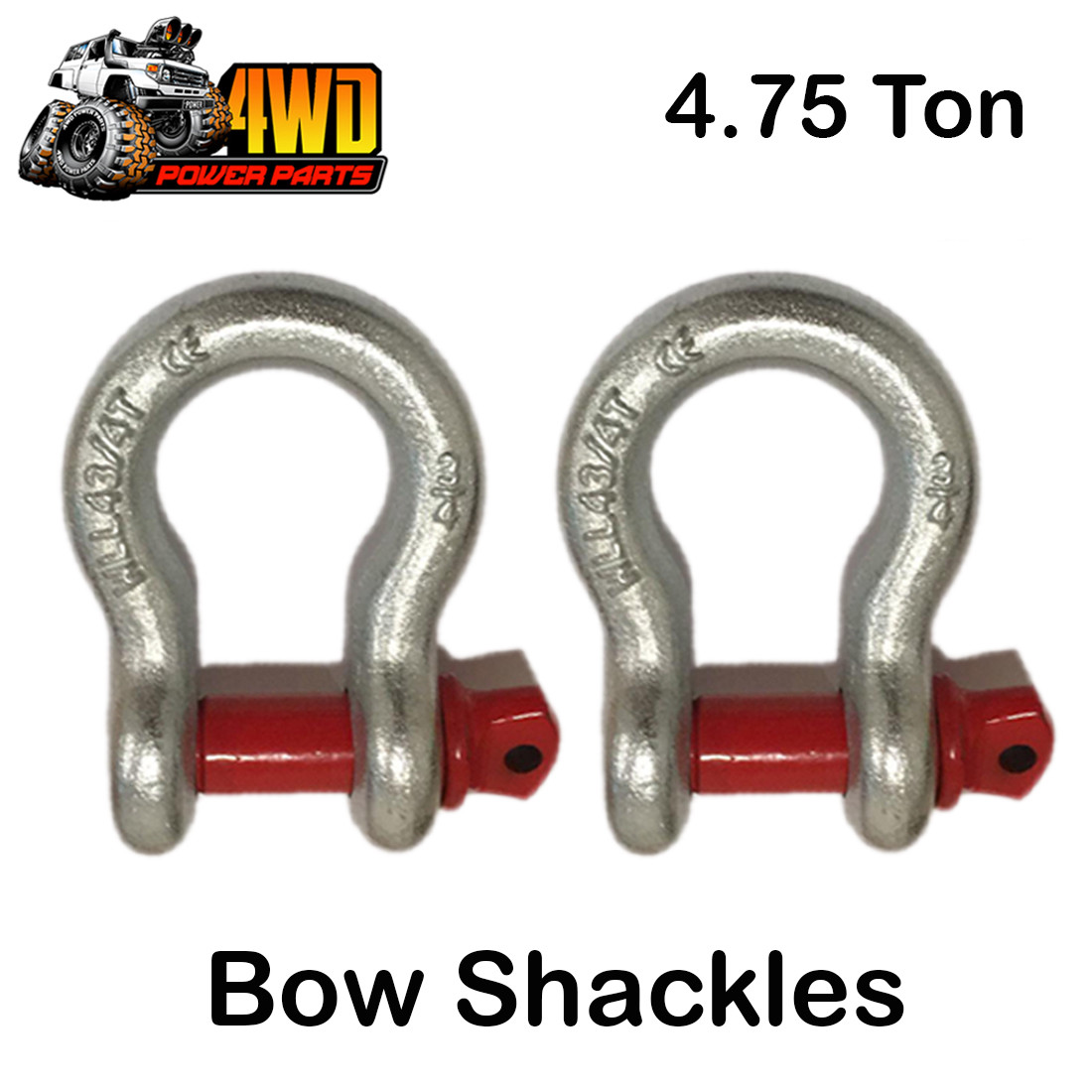 2 PCS Bow Shackles 3/4 Inch WLL 4.75T Ton Rated 4X4 4WD Recovery Off