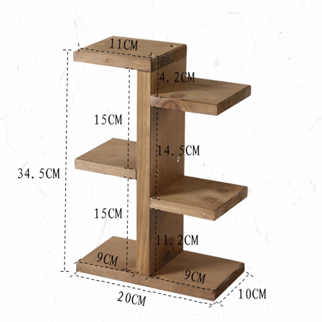 Wooden Display Organizer Shelf Rack Flower Pot Planters Holder Stand Succulent