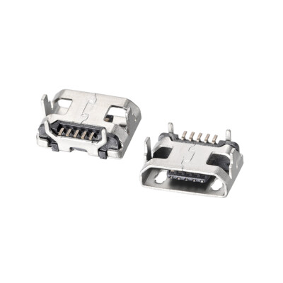 10PCS Micro USB Female Socket Connector Jack Port 5-Pin DIP 180 Degree Adapter