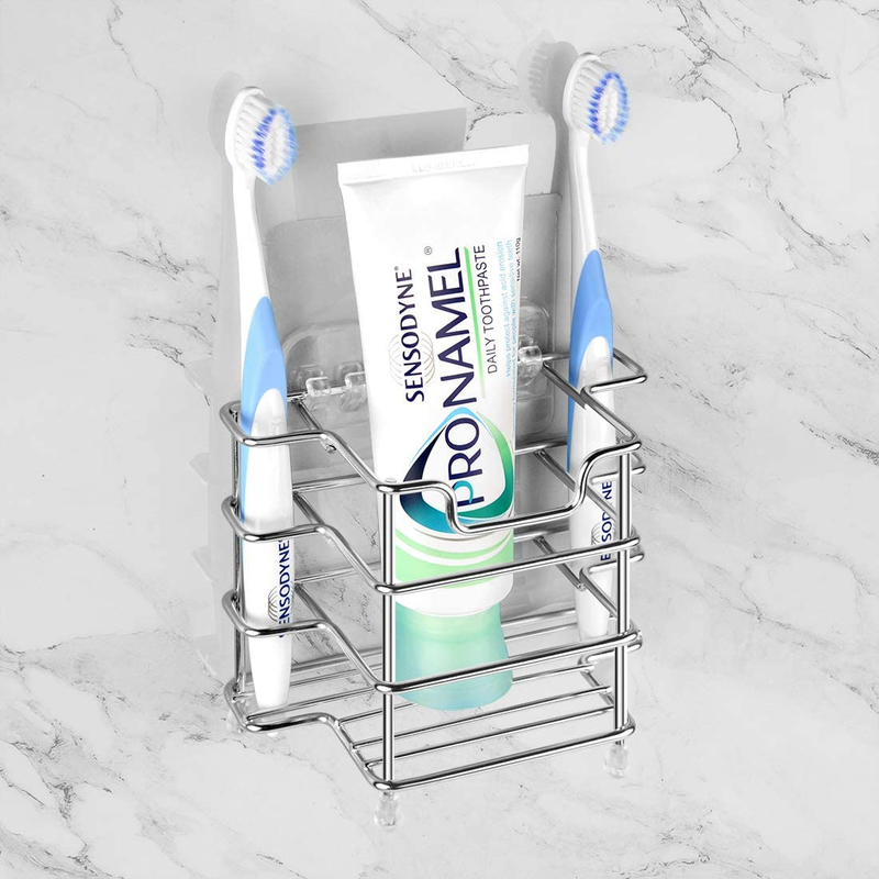 Wall Mount Toothbrush Holder for Bathroom, Shower, Stainless Steel Tooth Brush S