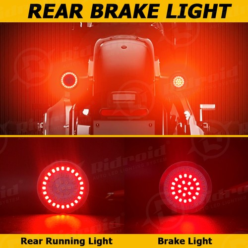 Motorcycle 1157 Front Rear LED Bullet Turn Signal Light Smoke Lens for Harley
