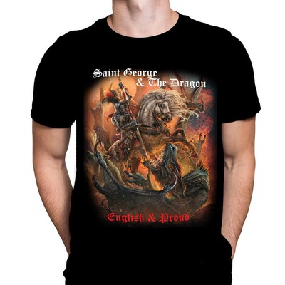 SAINT GEORGE ENGLISH AND  PROUD - T-Shirt / Patriotic /  Art by Rajko Zigic