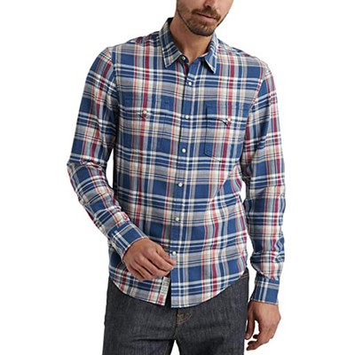 

Мужская повседневная рубашка с длинным рукавом Lucky Brand, индиго/оранжевый, S, Indigo/orange, 7M43178