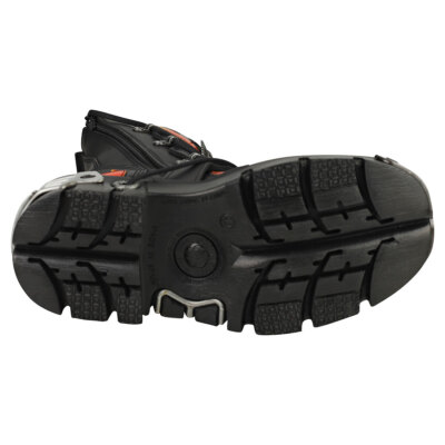 Pre-owned New Rock Rock Metallic M-591-s16 Unisex Black Red Platform Boots - 12 Us