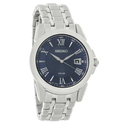 Seiko Le Grand Sport Solar Men Watch Stainless Steel Blue Dial SNE395