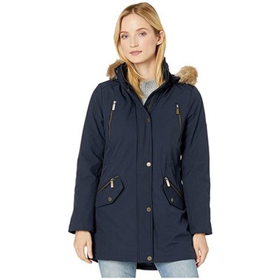 

Michael Michael Kors Капюшон с отделкой из искусственного меха Snap Front Polyfill, темно-синий, XL, Navy, M524503TZ