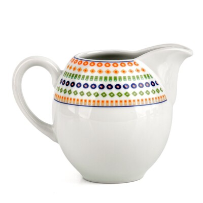 Antique Mosaic Porcelain Creamer Milk Jug Pitcher Water Jug 12 fl oz