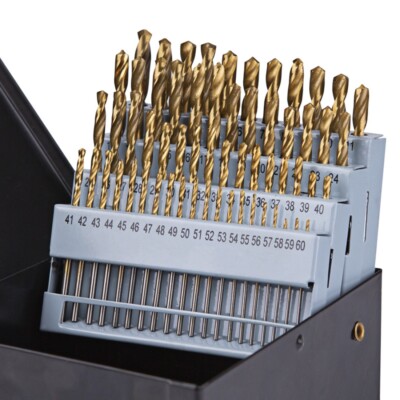 60Pcs Drill Bit Sets, HSS Titanium Multi Drill Bits Twist Metal Tools