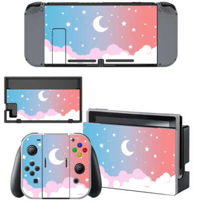 Regular Nintendo Switch Console Joy Con Skins Galaxy Space Sky Moon Stickers