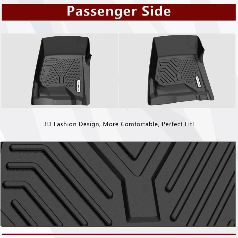 For 20142018 GMC Sierra / Denali 1500 Crew Cab Floor Mats Liner Rubber