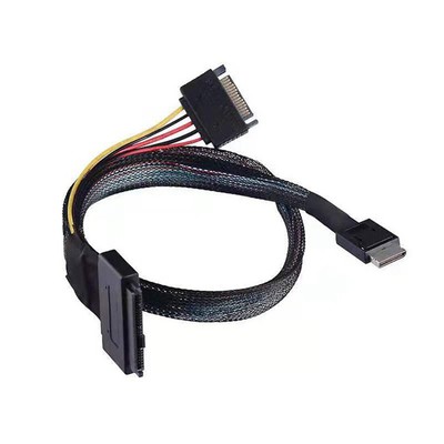 XT-XINTE SFF8611 42Pin To U.2 SAS SFF-8639+15Pin SATA Connector Cable Power Cord