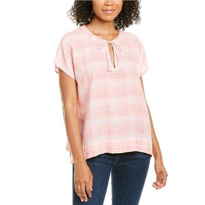 Tommy Bahama Топ-блузка из льняной смеси Mad Plaider, Malibu Peach, Small