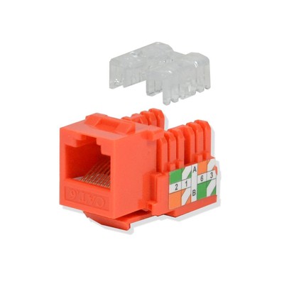 Keystone Jack Cat6 Orange Network Ethernet 110 Punchdown 8P8C Wholesale