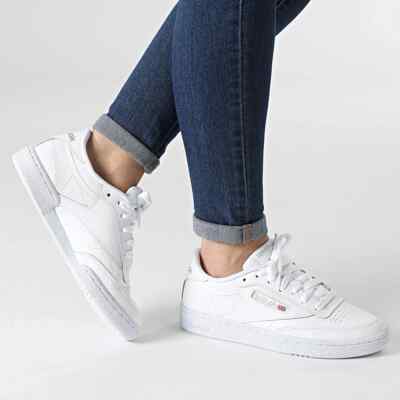 Reebok Club C 85 Women's Tennis Sneaker White Training Walking Casual Shoe SZ 7