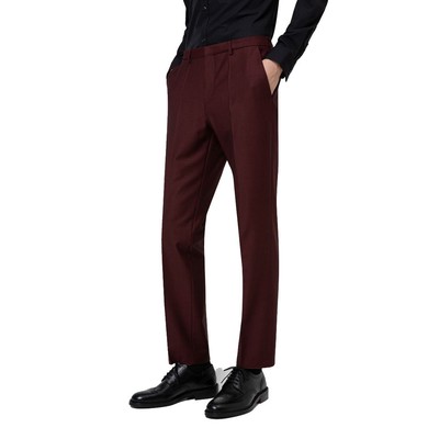 

Мужские брюки обычного кроя Hugo Boss, шерсть, винный цвет, Wine, 1197008050