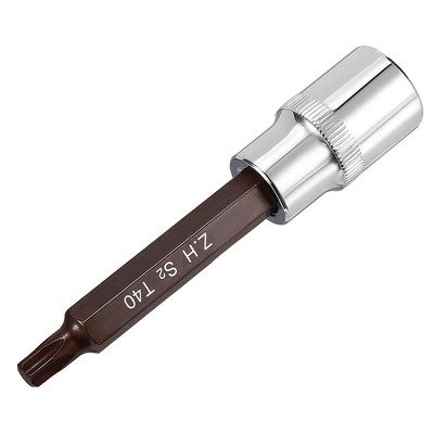 1/2-Inch Drive T40 Torx Bit Extra Long Sockets, S2 Steel