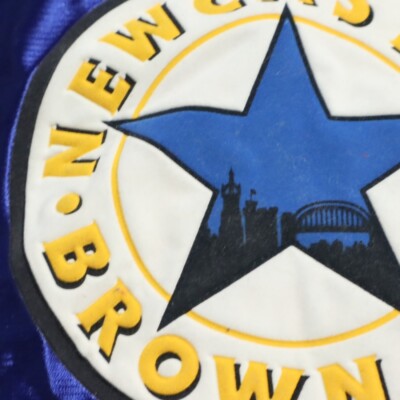 VTG Adidas Newcastle United Satin Solid V-Neck Jersey Blue Men's XL