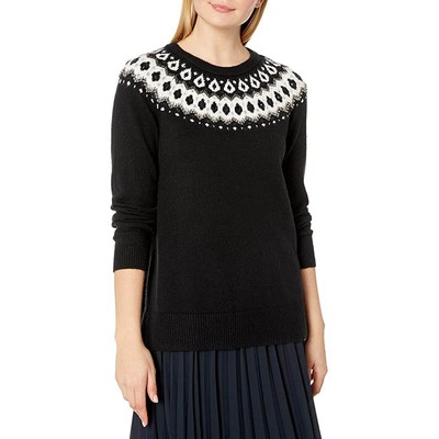 

Жаккардовый свитер Vince Camuto с декорированной кокеткой, насыщенный черный, Rich black